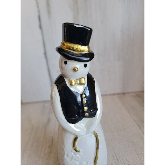 Seasons cannon falls dapper Snowman vintage porcelain xmas - Picture 2 of 6